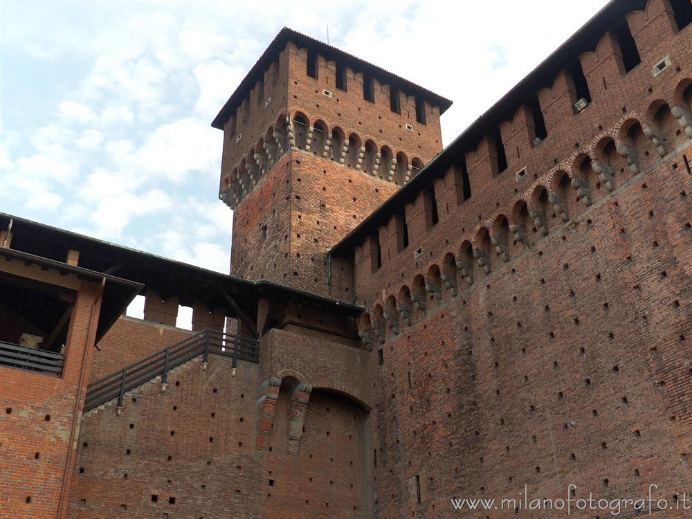 Milan (Italy) - The mighty walls of the Sforza Castle